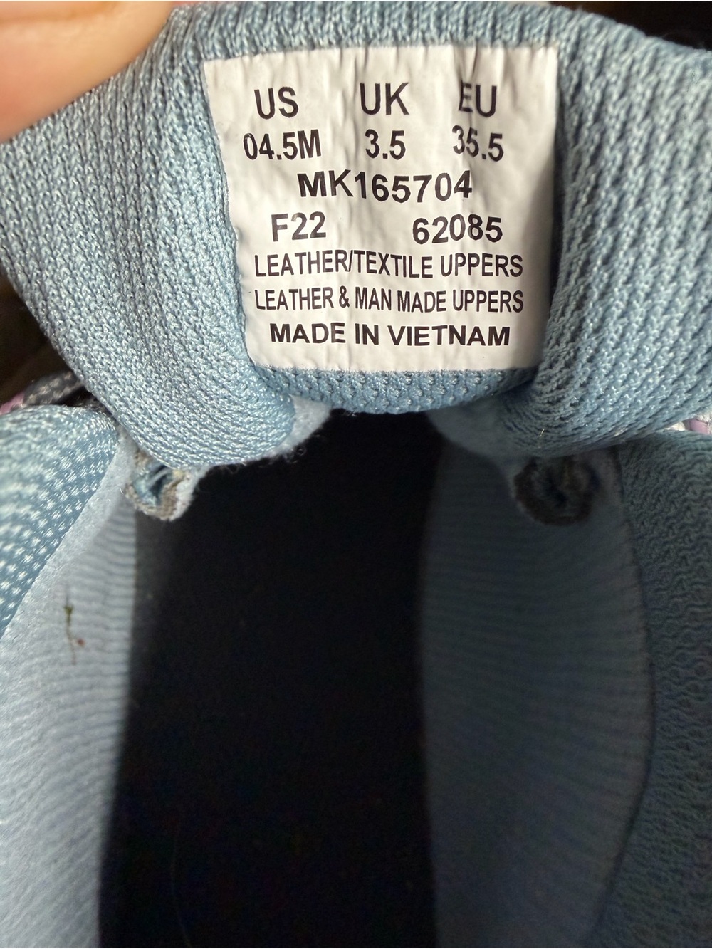 Merrell kids Gray & Blue Hiking Boots with Pink Logo Accent Sz.4.5 - Picture 2 of 9